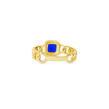 ANILLO SOLITARIO DE ORO 14K CON ZIRCONIA DE CRISTAL