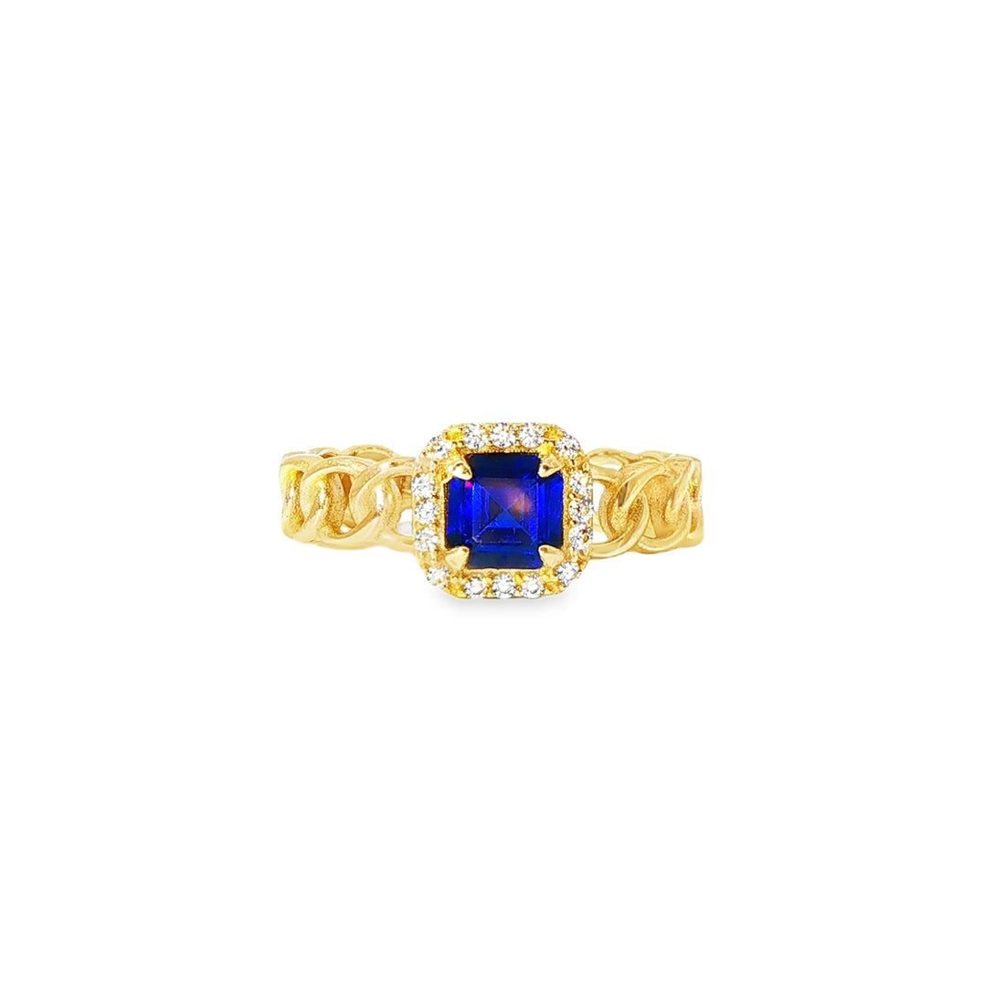 ANILLO SOLITARIO DE ORO 14K CON ZIRCONIA DE CRISTAL