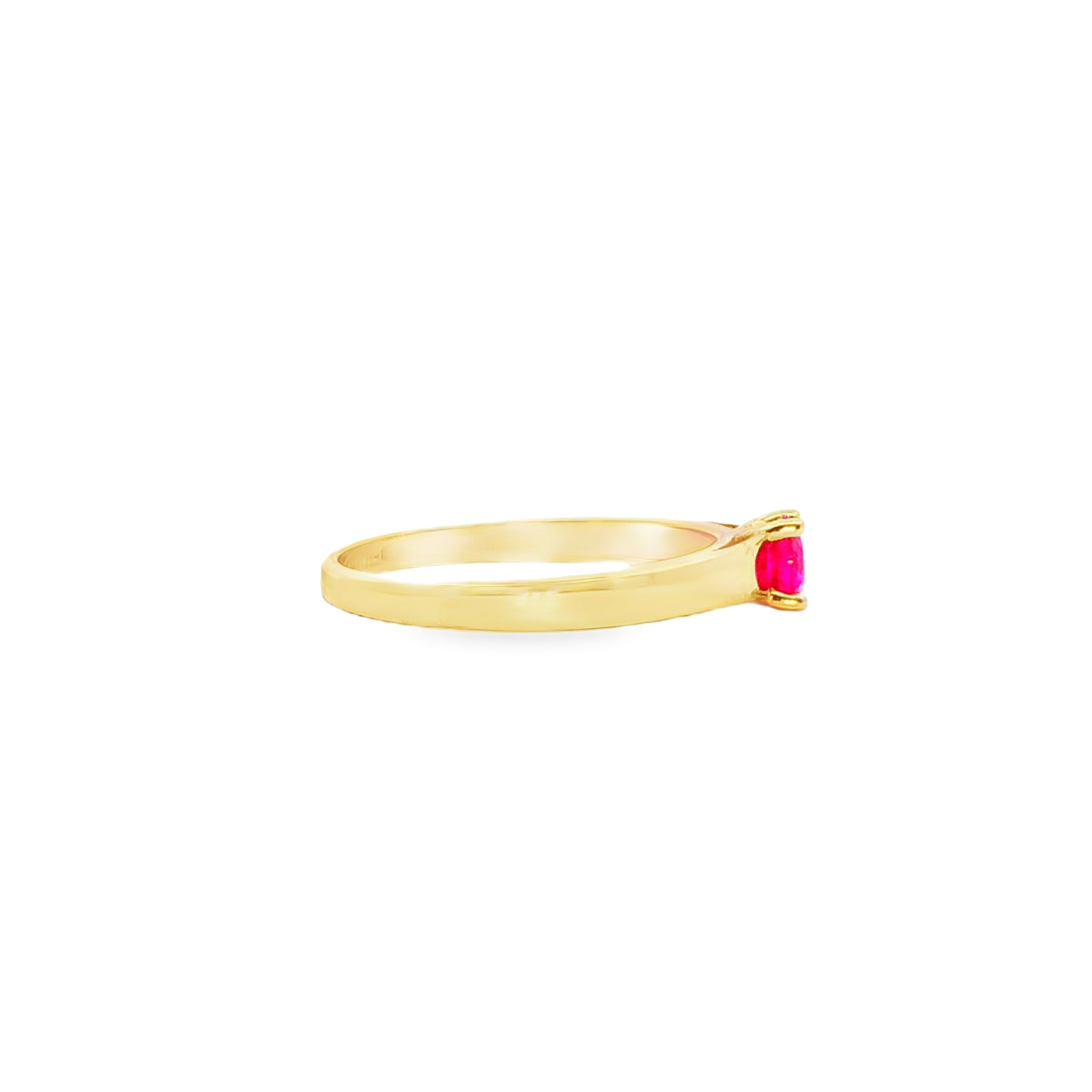 ANILLO SOLITARIO DE ORO 14K CON ZIRCONIA DE CRISTAL