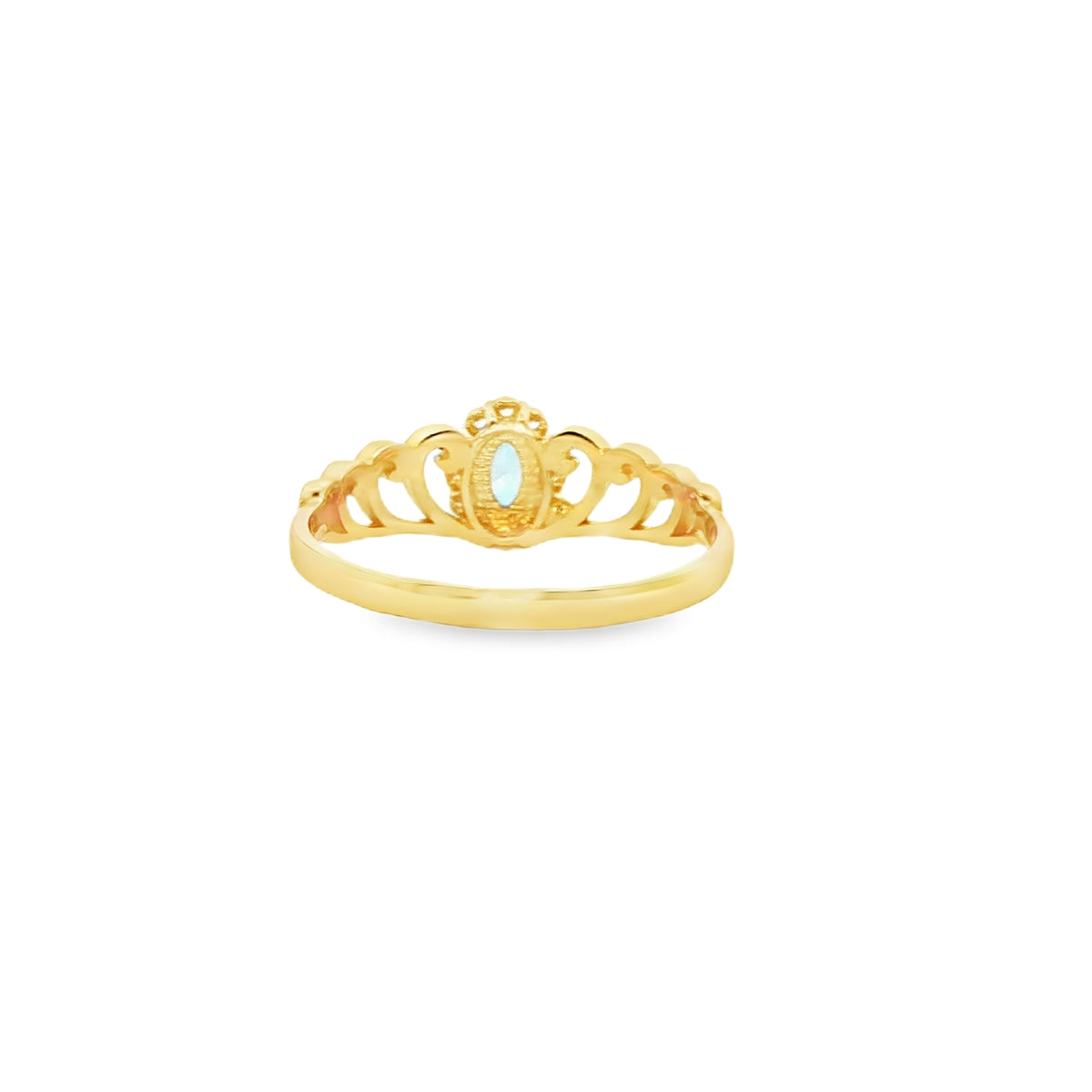 ANILLO SOLITARIO EN ORO 14K CON ZIRCONIA DE CRISTAL
