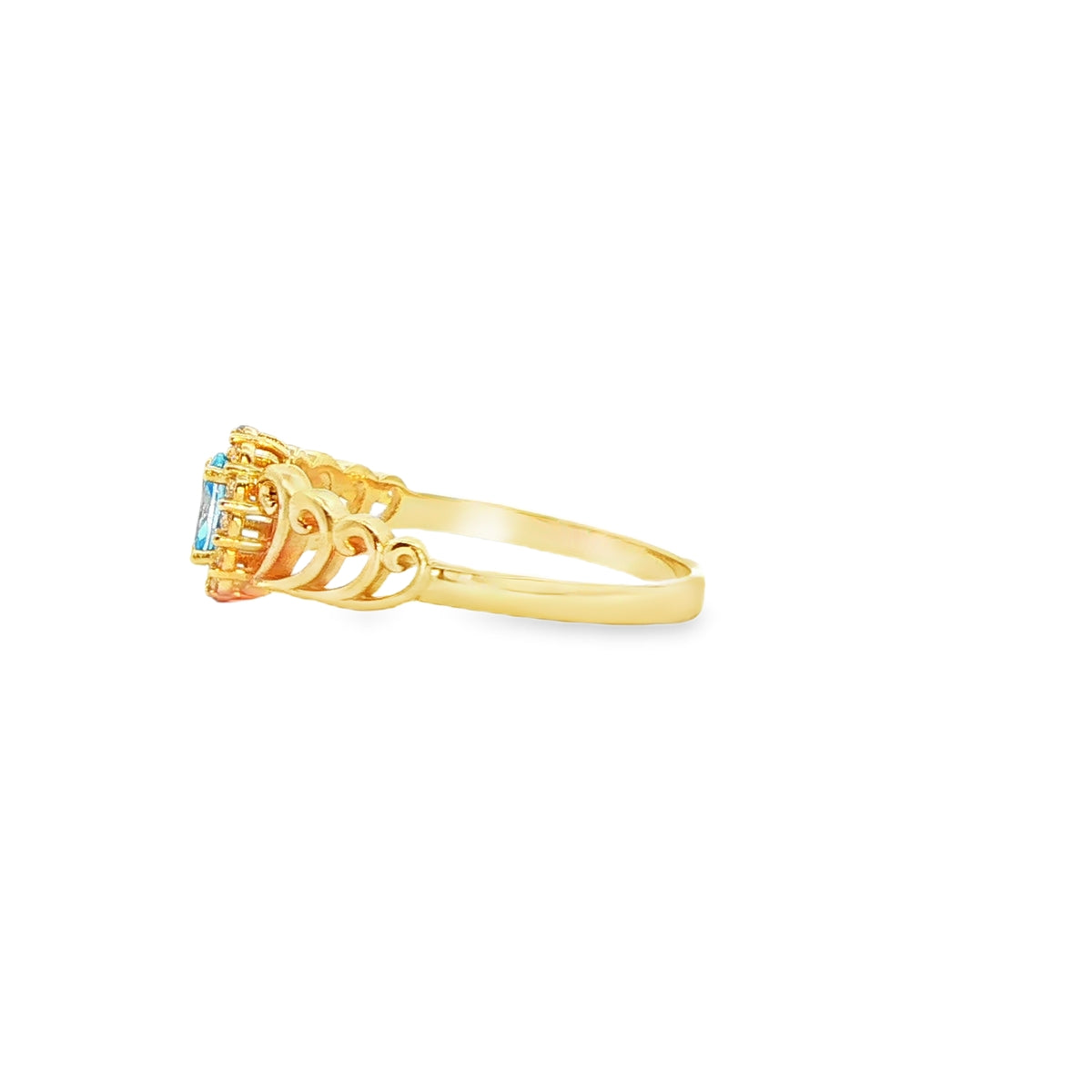 ANILLO SOLITARIO EN ORO 14K CON ZIRCONIA DE CRISTAL