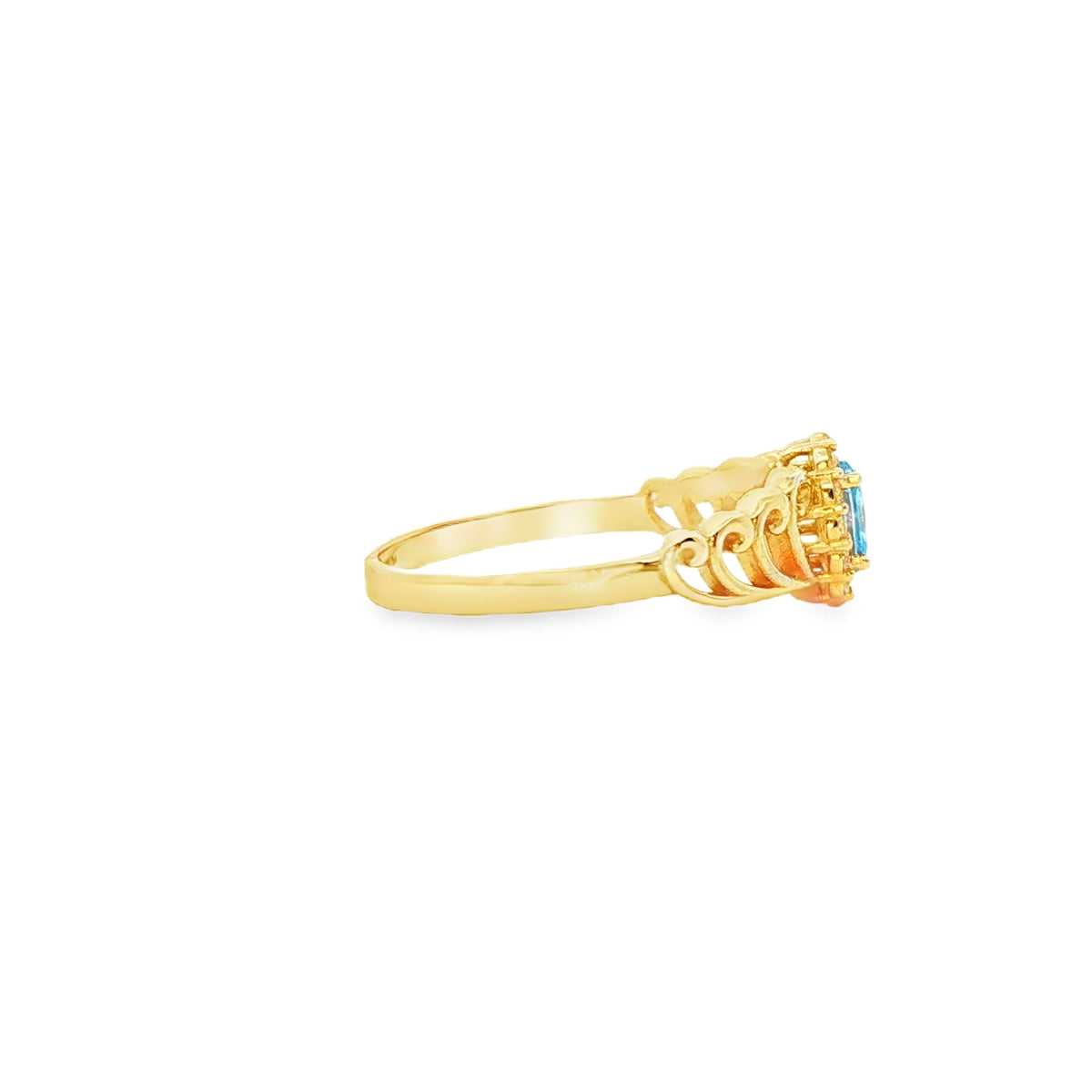 ANILLO SOLITARIO EN ORO 14K CON ZIRCONIA DE CRISTAL