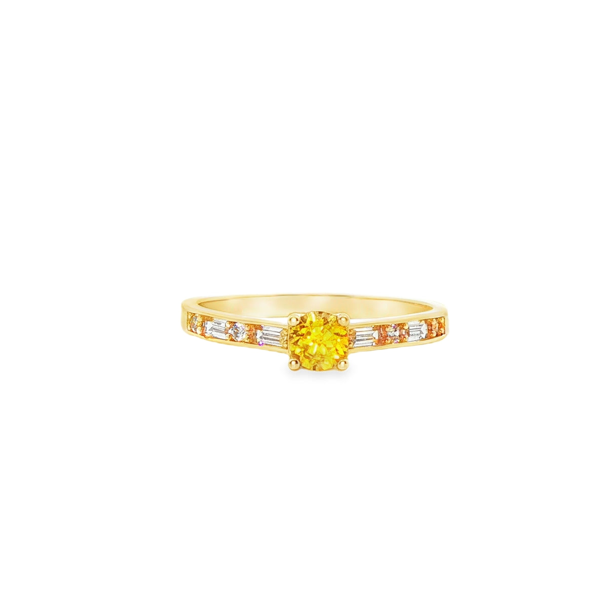 ANILLO SOLITARIO EN ORO 14K CON ZIRCONIA