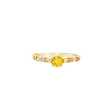 ANILLO SOLITARIO EN ORO 14K CON ZIRCONIA