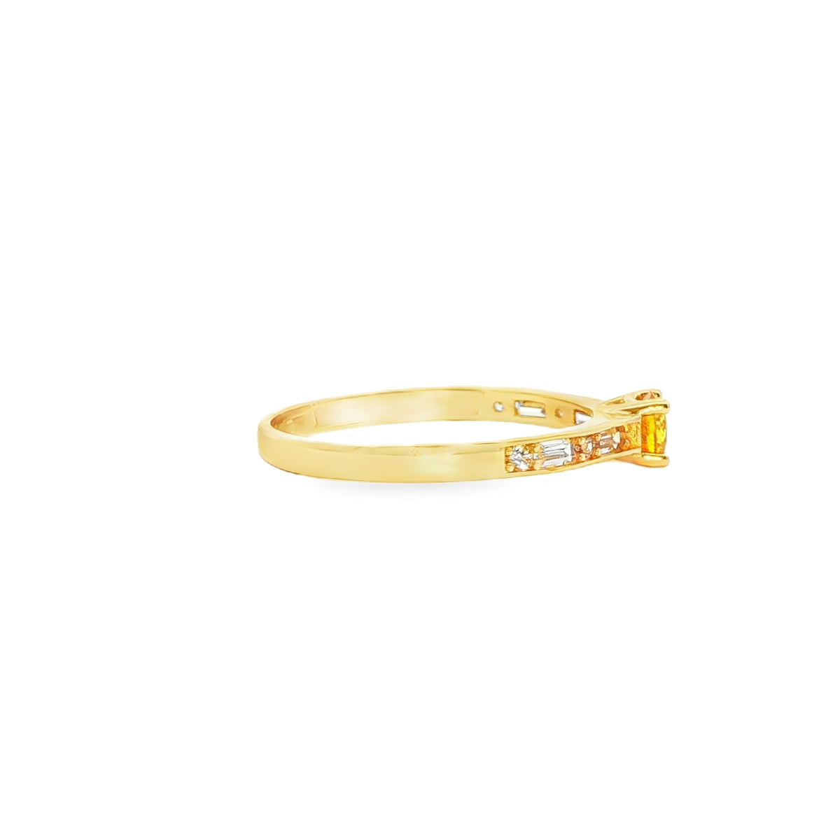 ANILLO SOLITARIO EN ORO 14K CON ZIRCONIA