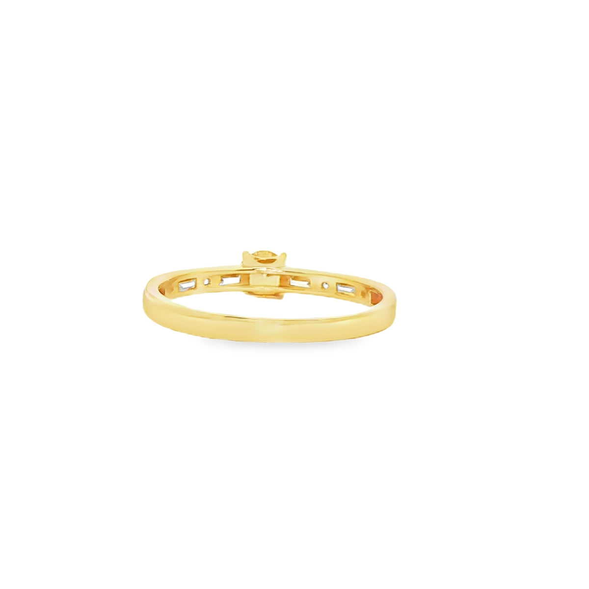 ANILLO SOLITARIO EN ORO 14K CON ZIRCONIA