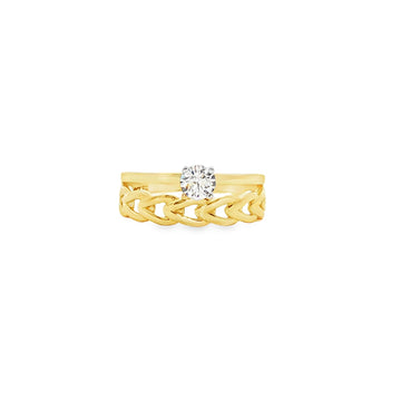 ANILLO SOLITARIO EN ORO 14K CON ZIRCONIA