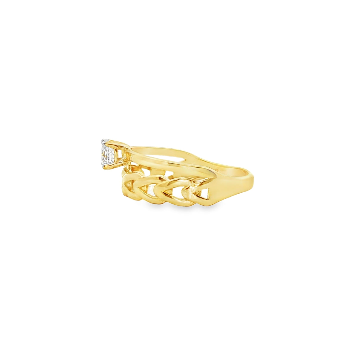 ANILLO SOLITARIO EN ORO 14K CON ZIRCONIA
