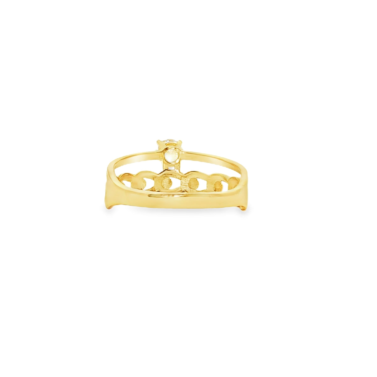 ANILLO SOLITARIO EN ORO 14K CON ZIRCONIA