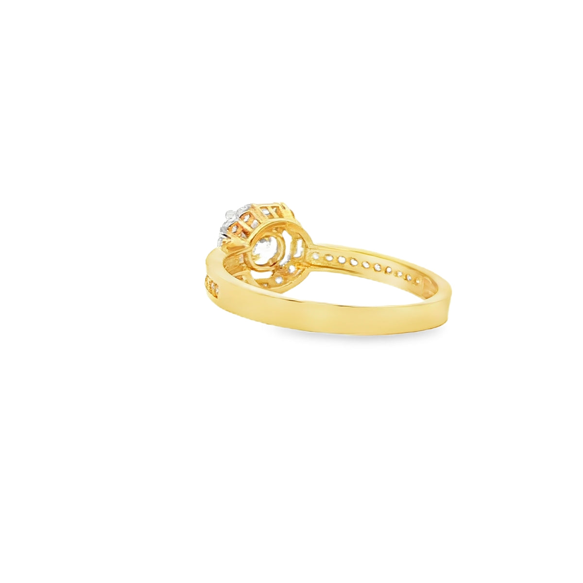 ANILLO SOLITARIO EN ORO 14K CON ZIRCONIA