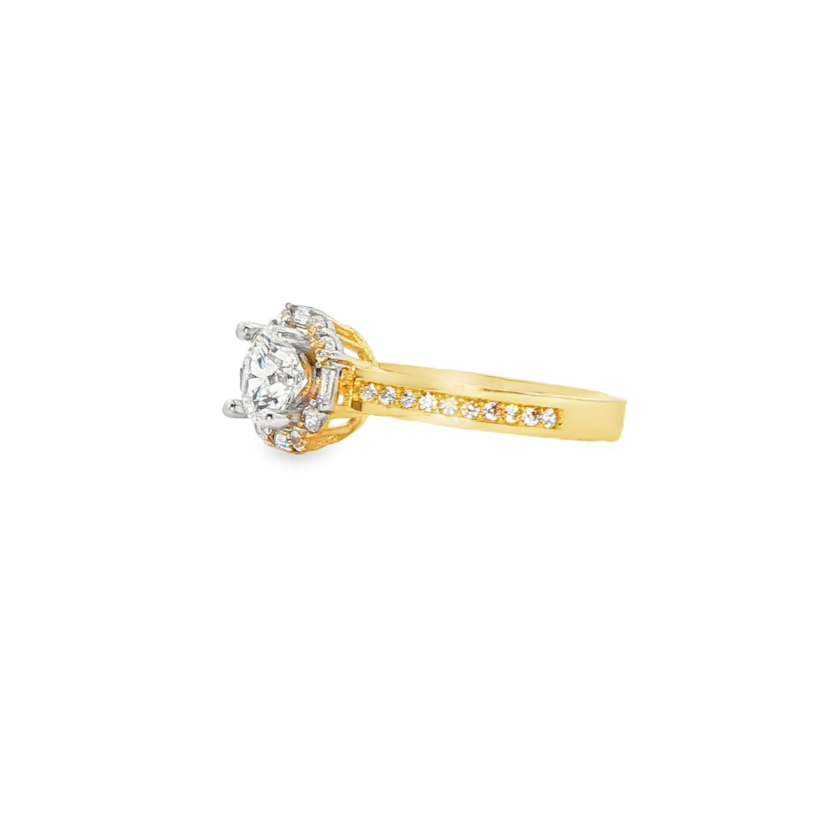 ANILLO SOLITARIO EN ORO 14K CON ZIRCONIA