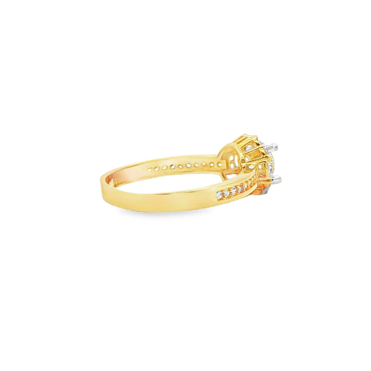 ANILLO SOLITARIO EN ORO 14K CON ZIRCONIA