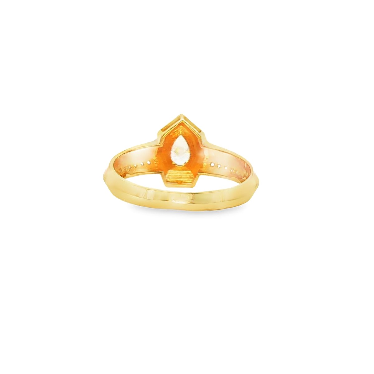ANILLO SOLITARIO EN ORO 14K CON ZIRCONIA DE CRISTAL