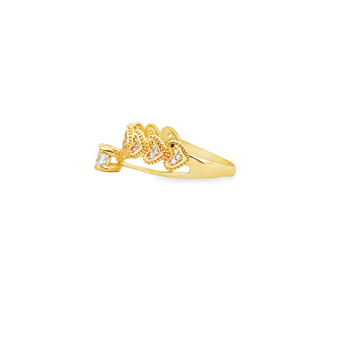 ANILLO SOLITARIO EN ORO 14K CON ZIRCONIA DE CRISTAL