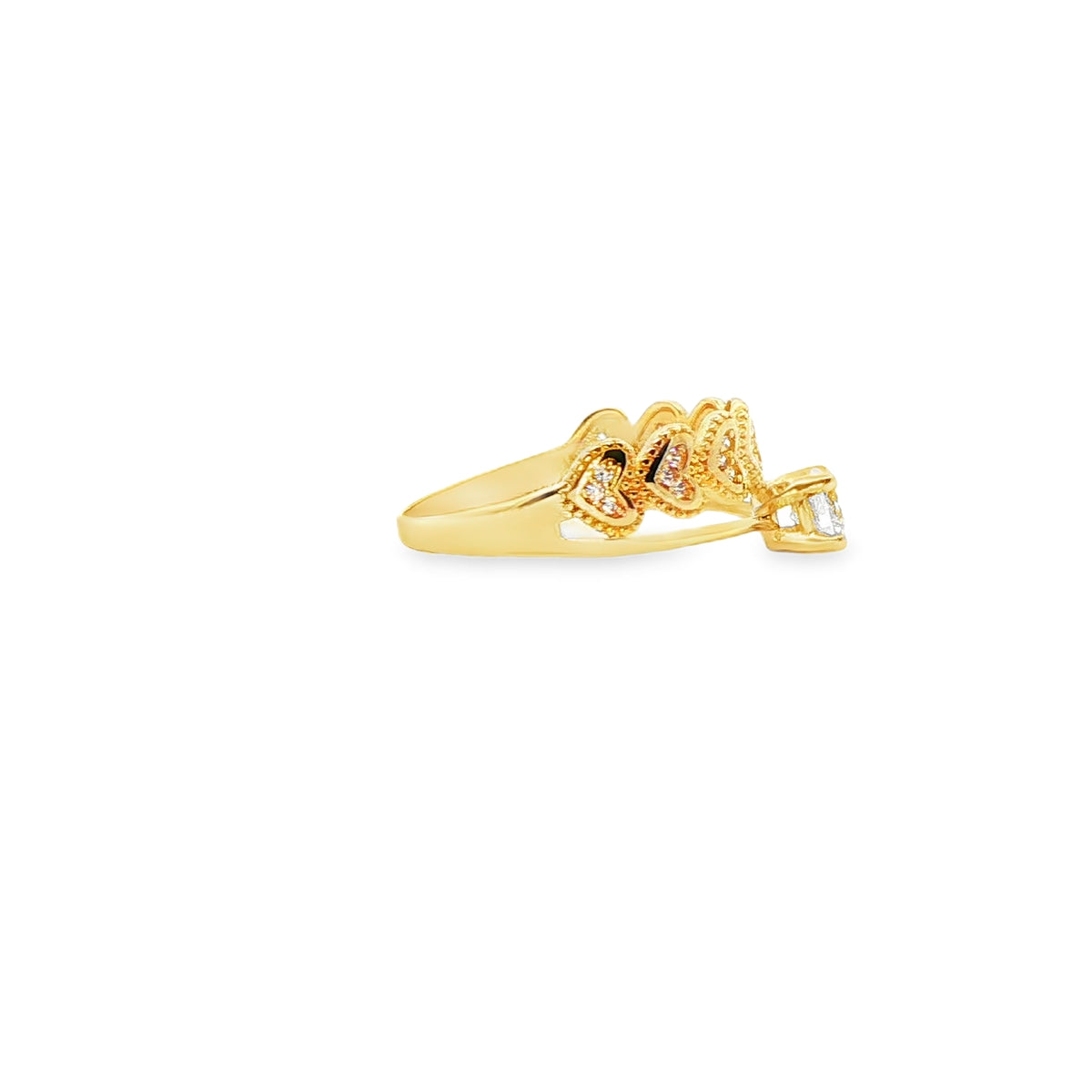 ANILLO SOLITARIO EN ORO 14K CON ZIRCONIA DE CRISTAL