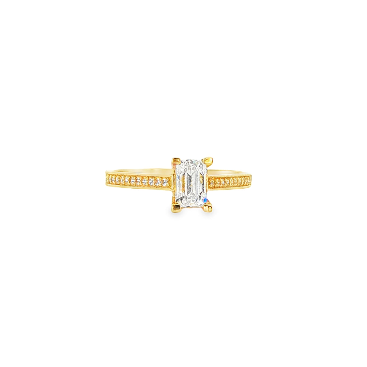 ANILLO EN ORO AMARILLO 14K CON ZIRCONIA