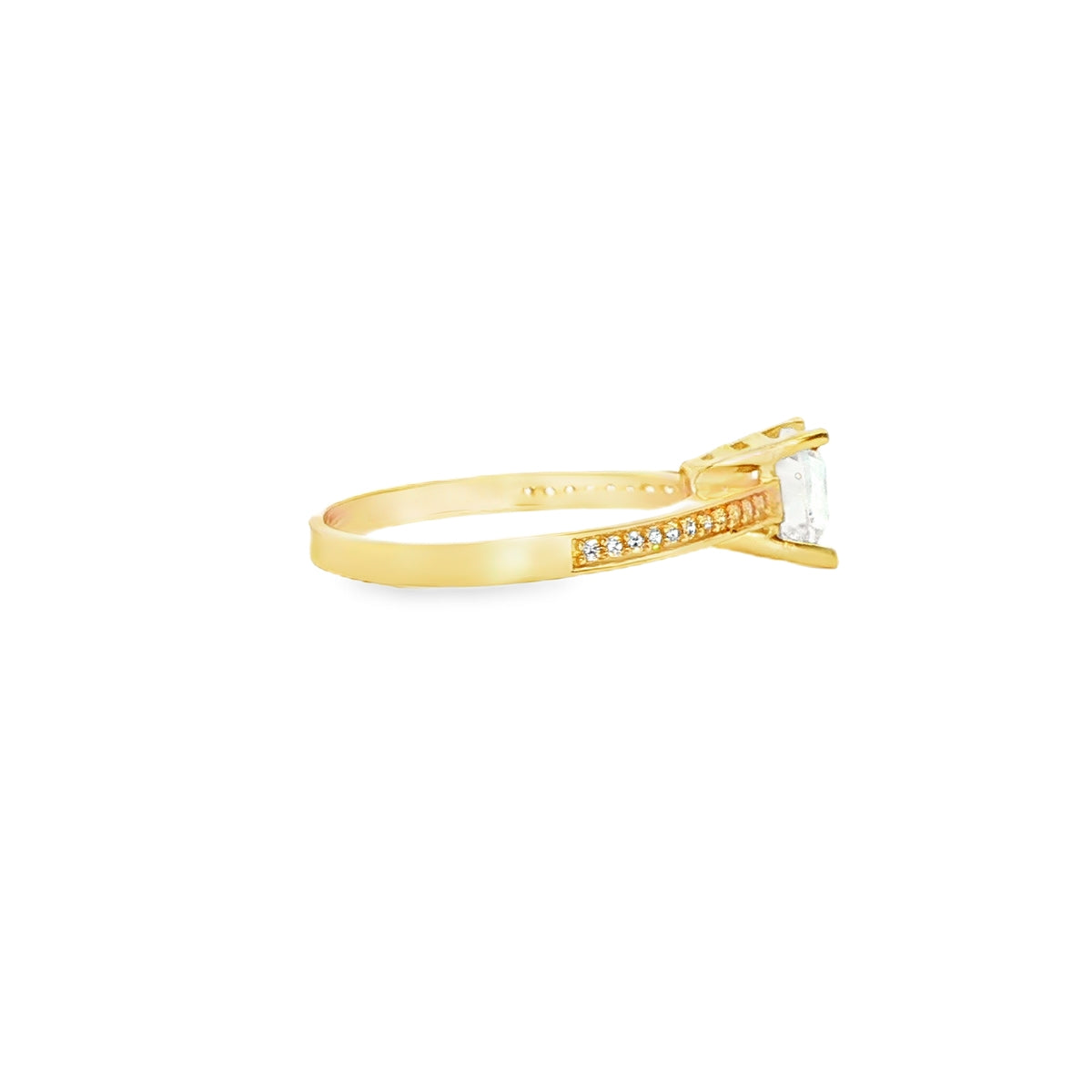 ANILLO EN ORO AMARILLO 14K CON ZIRCONIA