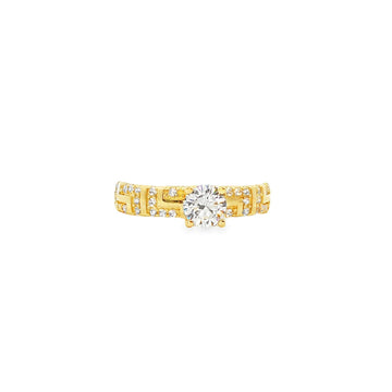 ANILLO SOLITARIO EN ORO AMARILLO 14K CON ZIRCONIA