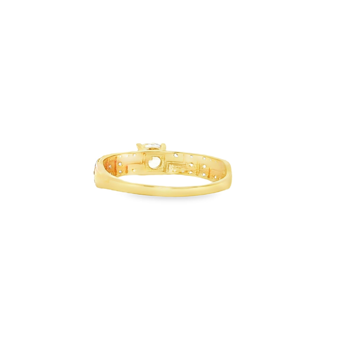 ANILLO SOLITARIO EN ORO AMARILLO 14K CON ZIRCONIA