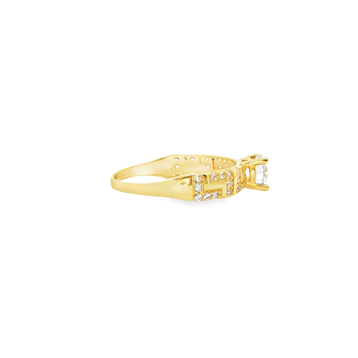 ANILLO SOLITARIO EN ORO AMARILLO 14K CON ZIRCONIA