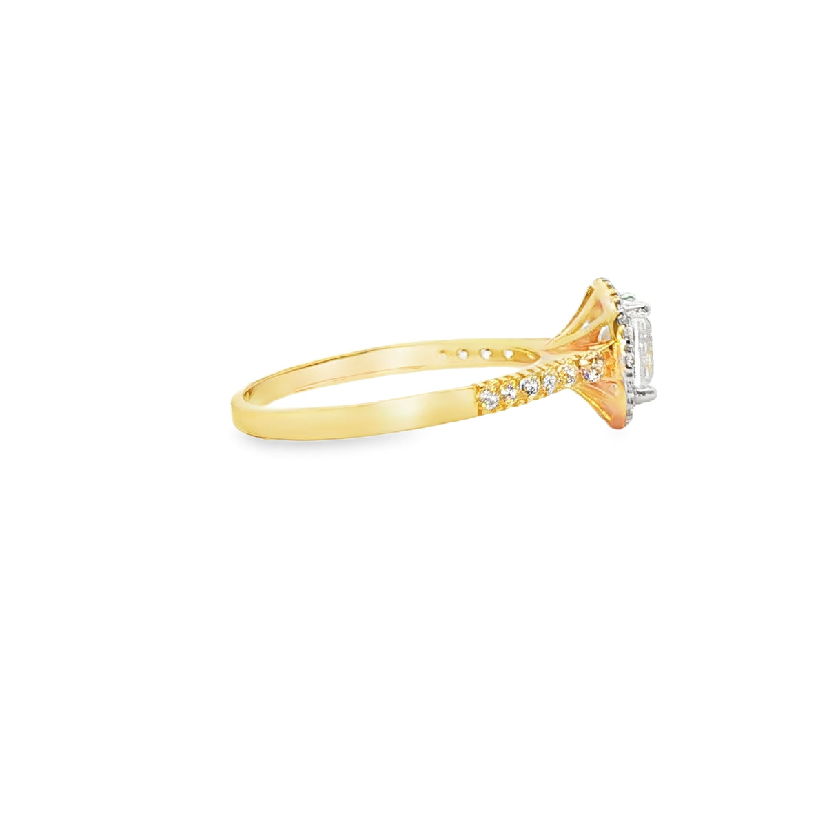 ANILLO DE ORO AMARILLO 14K CON ZIRCONIA