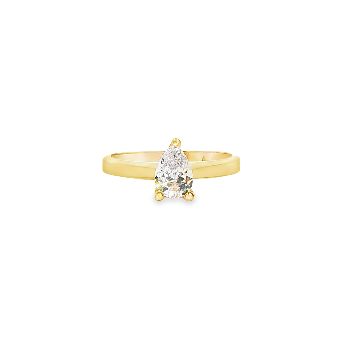 ANILLO SOLITARIO EN ORO AMARILLO 14K CON ZIRCONIA