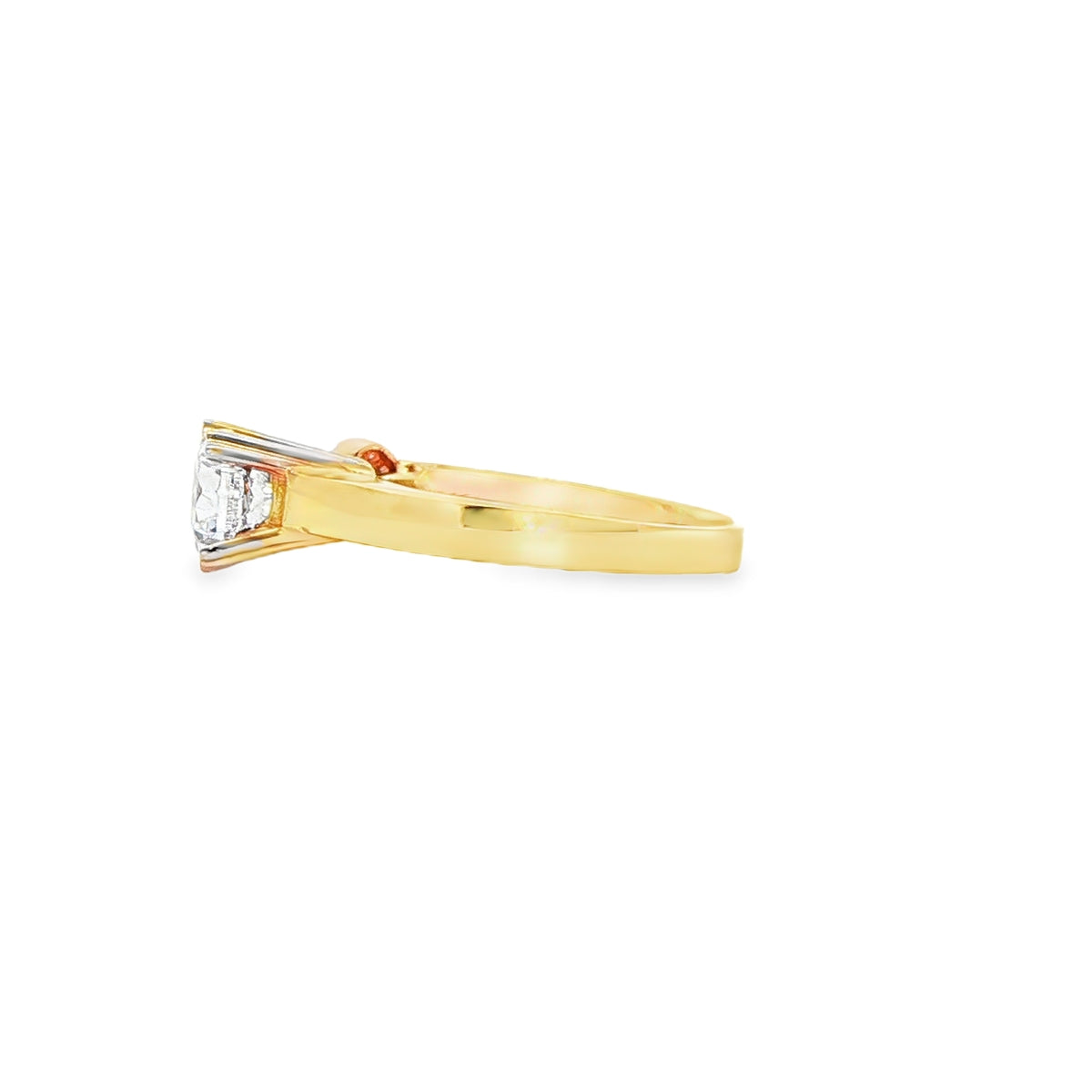 ANILLO SOLITARIO DE ORO AMARILLO 14K CON ZIRCONIA