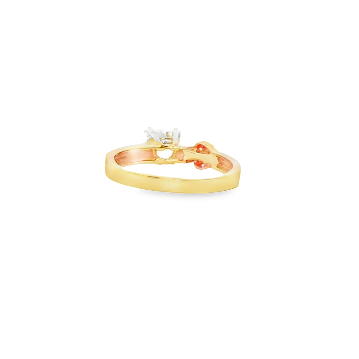 ANILLO SOLITARIO DE ORO AMARILLO 14K CON ZIRCONIA