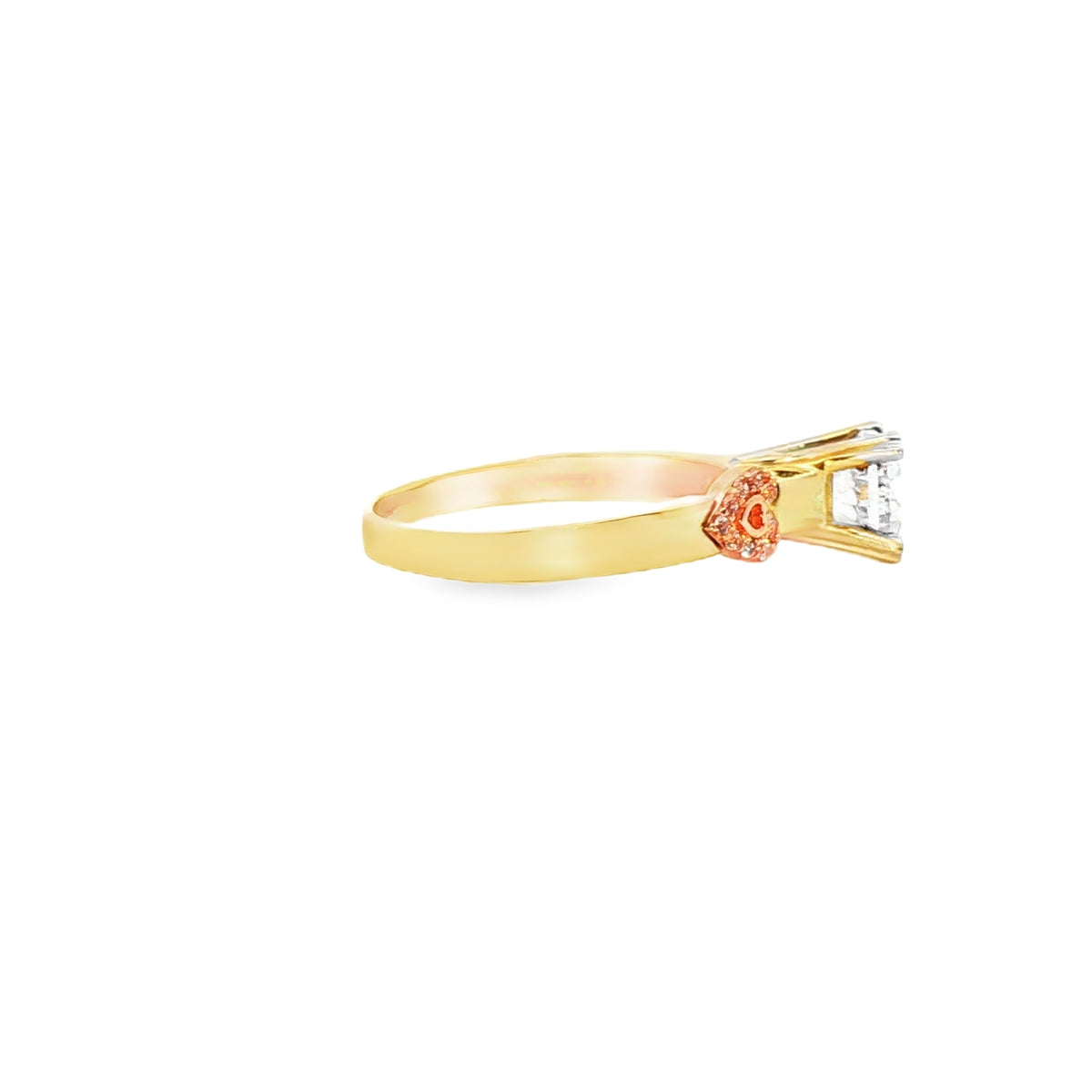 ANILLO SOLITARIO DE ORO AMARILLO 14K CON ZIRCONIA