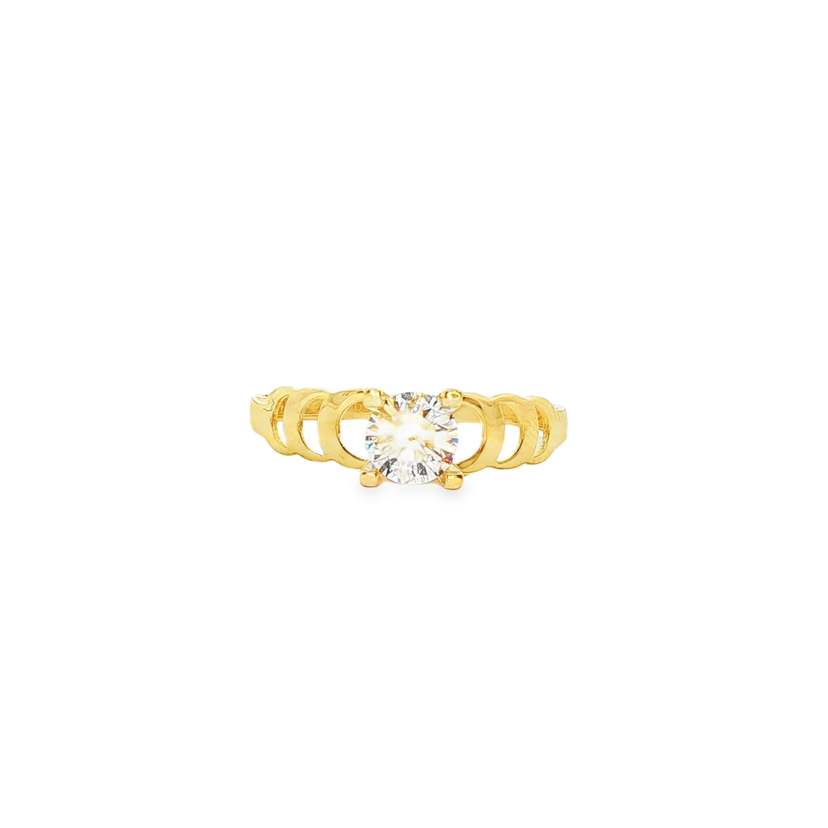 ANILLO EN ORO AMARILLO 14K CON ZIRCONIA