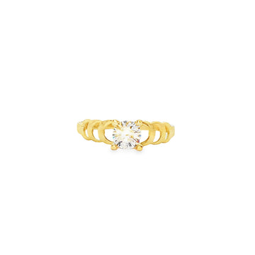 ANILLO EN ORO AMARILLO 14K CON ZIRCONIA