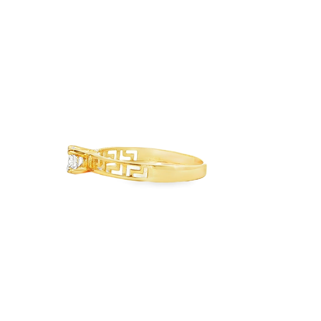 ANILLO SOLITARIO EN ORO AMARILLO 14K CON ZIRCONIA