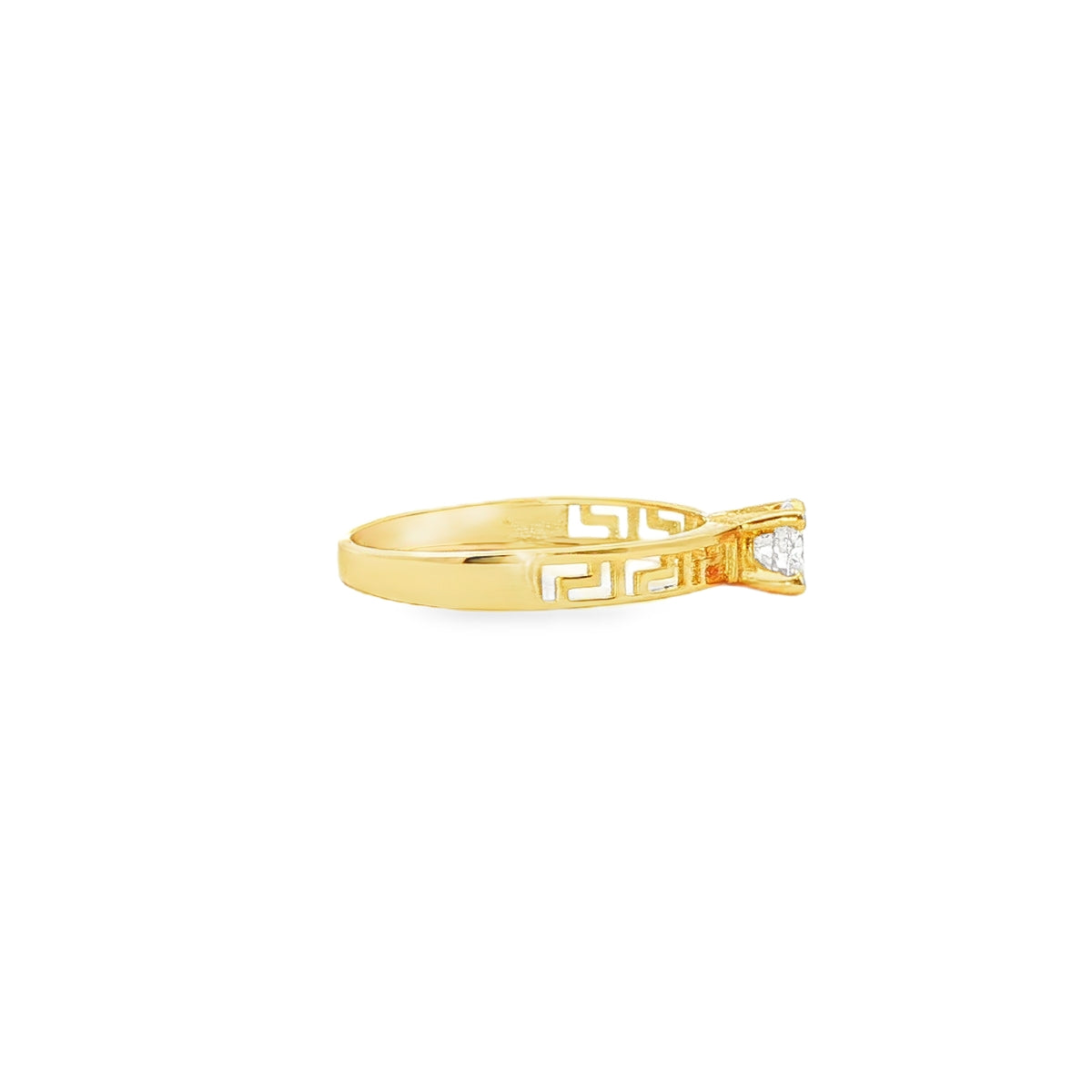 ANILLO SOLITARIO EN ORO AMARILLO 14K CON ZIRCONIA