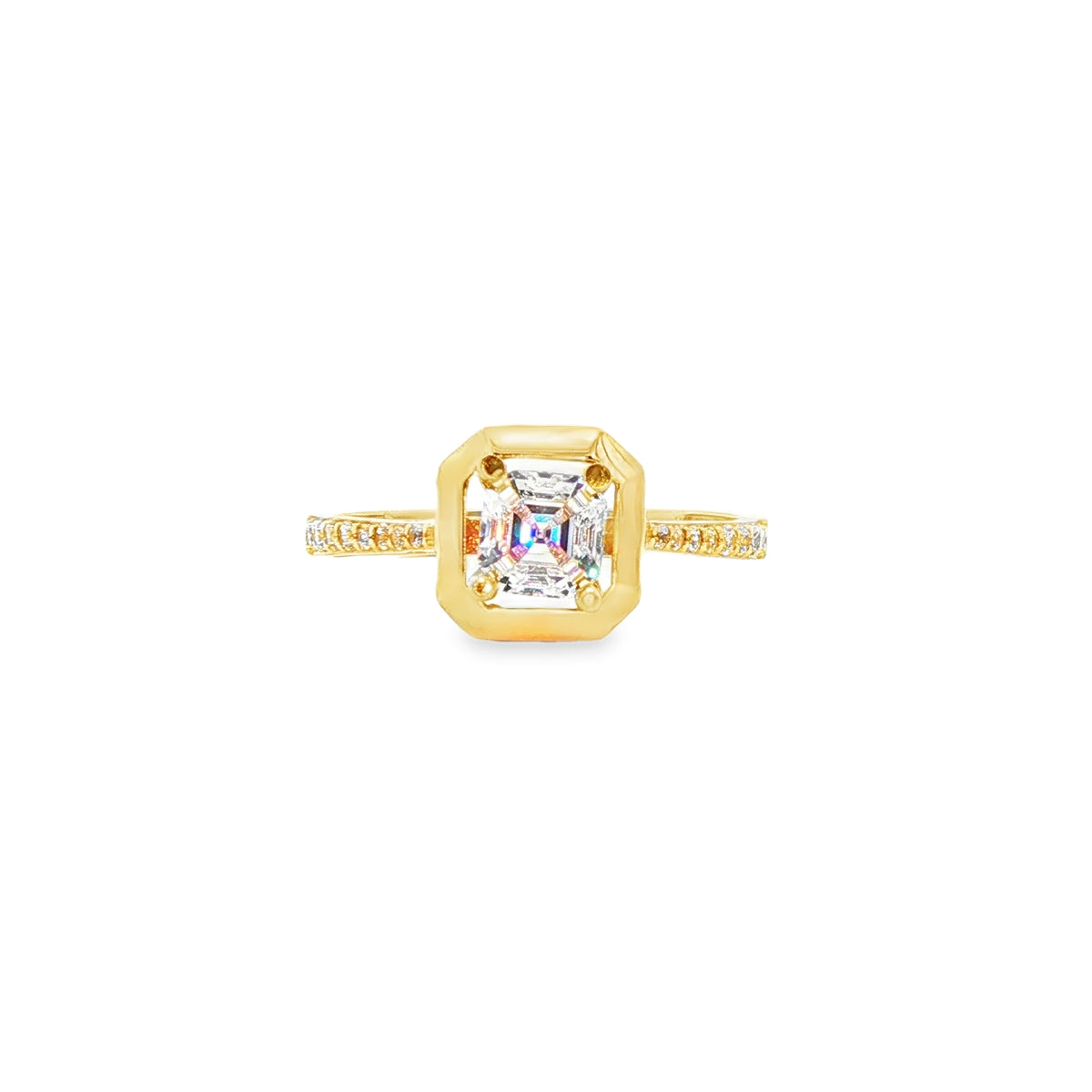 ANILLO EN ORO AMARILLO 14K CON ZIRCONIA