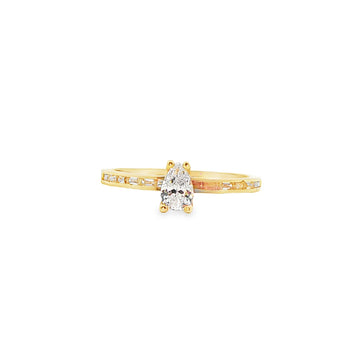 ANILLO SOLITARIO DE ORO AMARILLO 14K CON ZIRCONIA
