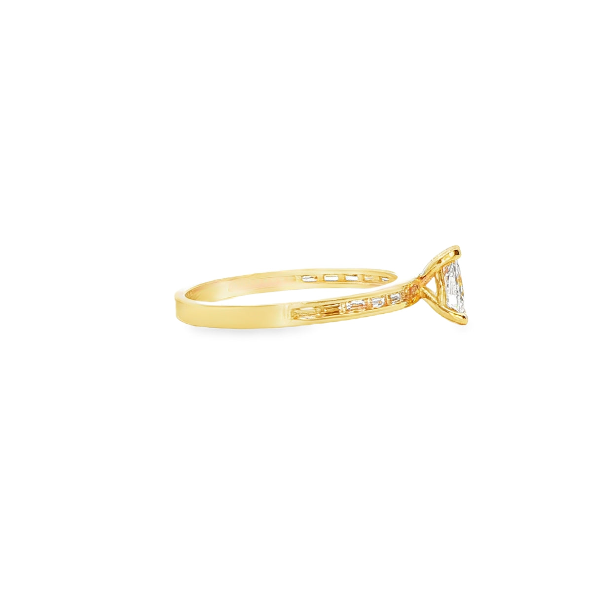 ANILLO SOLITARIO DE ORO AMARILLO 14K CON ZIRCONIA