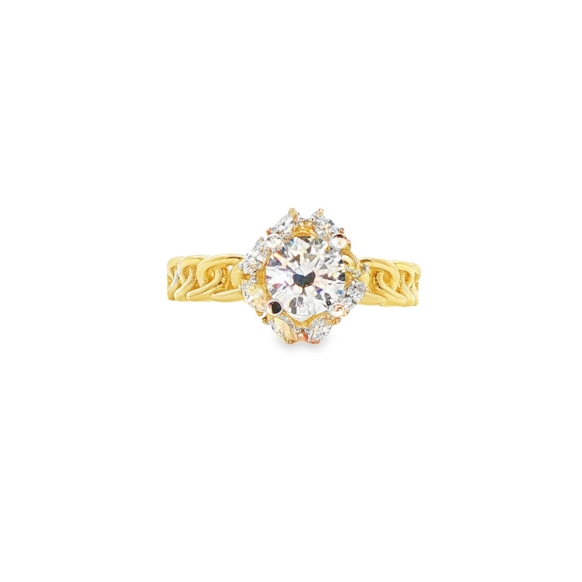 ANILLO EN ORO AMARILLO 14K CON ZIRCONIA