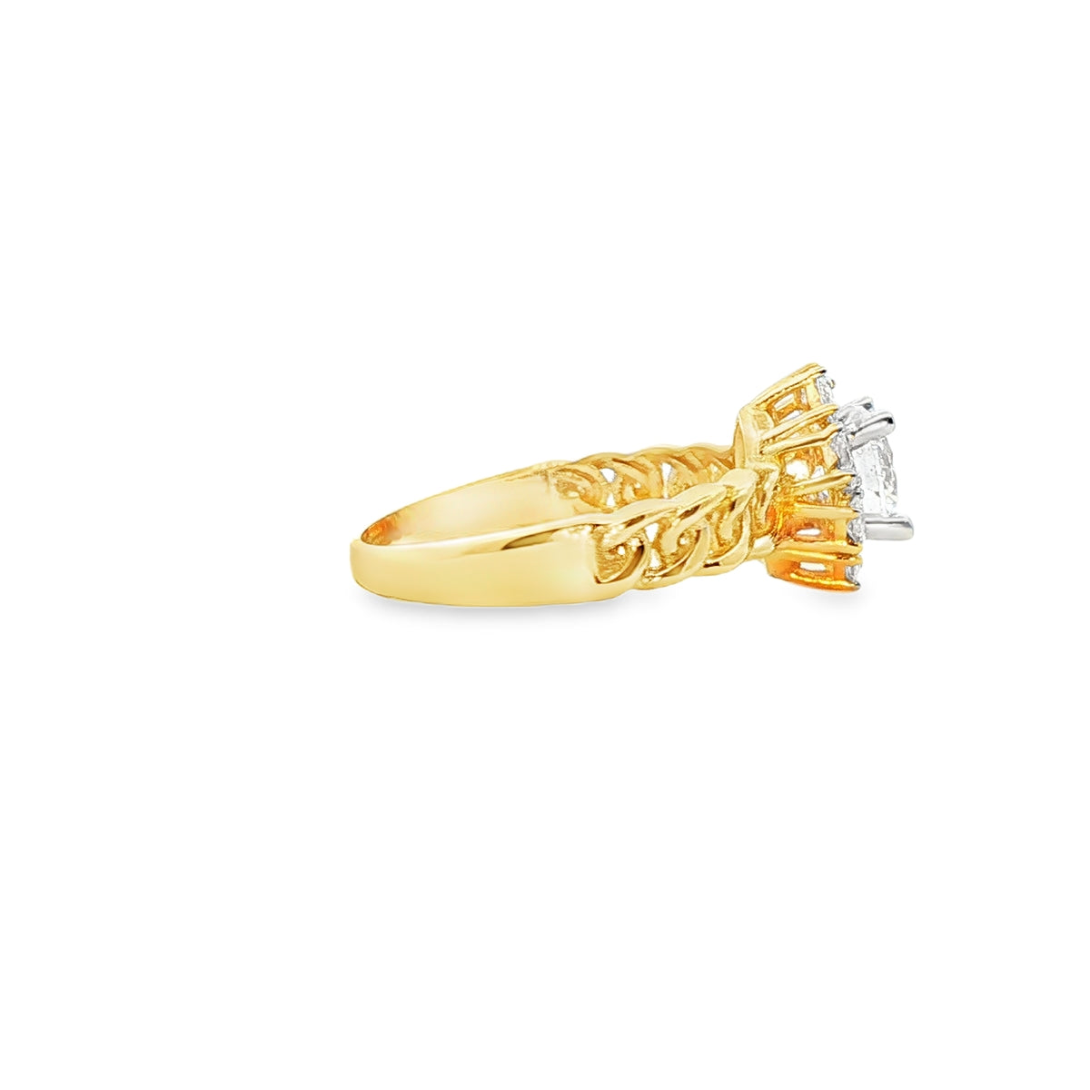 ANILLO EN ORO AMARILLO 14K CON ZIRCONIA