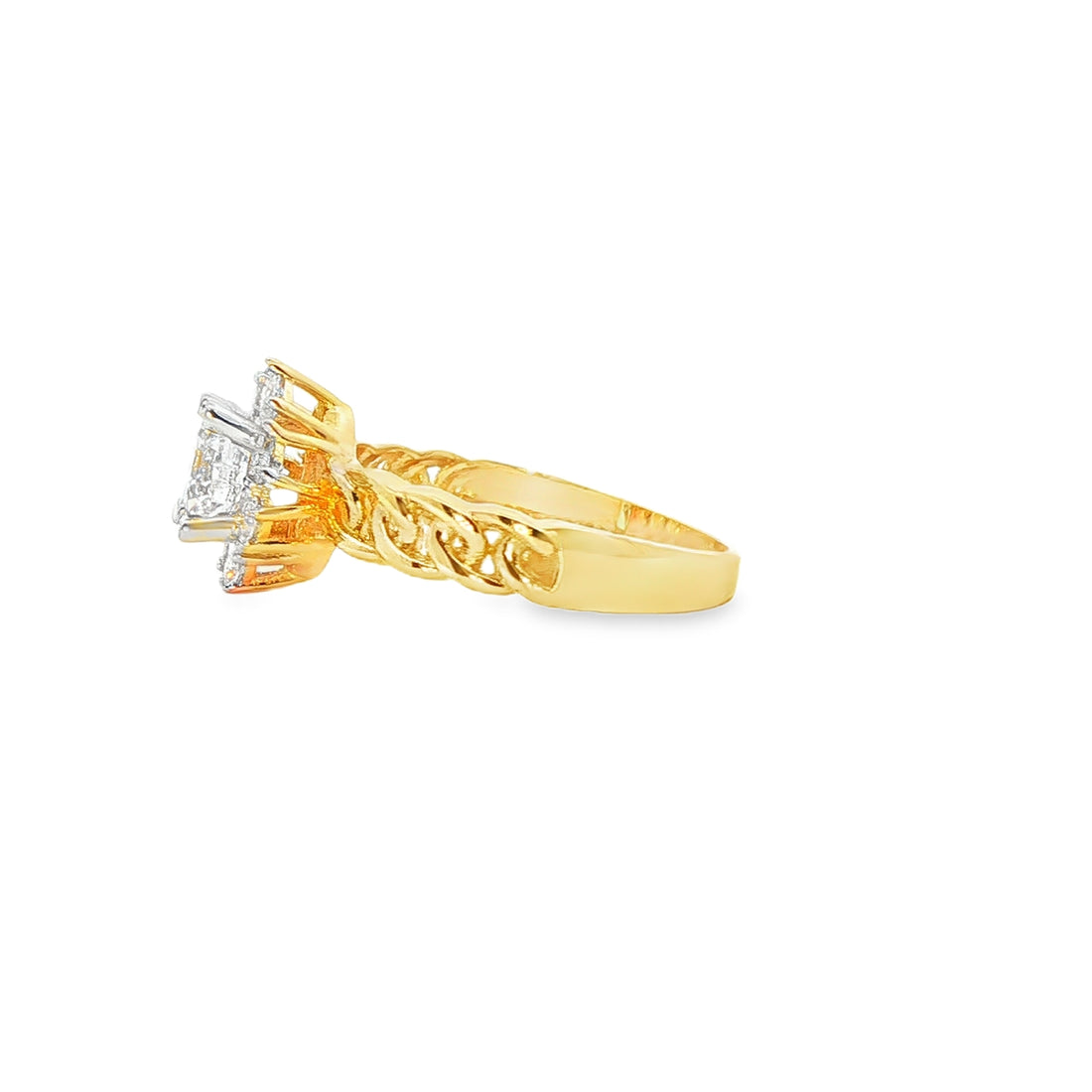ANILLO EN ORO AMARILLO 14K CON ZIRCONIA
