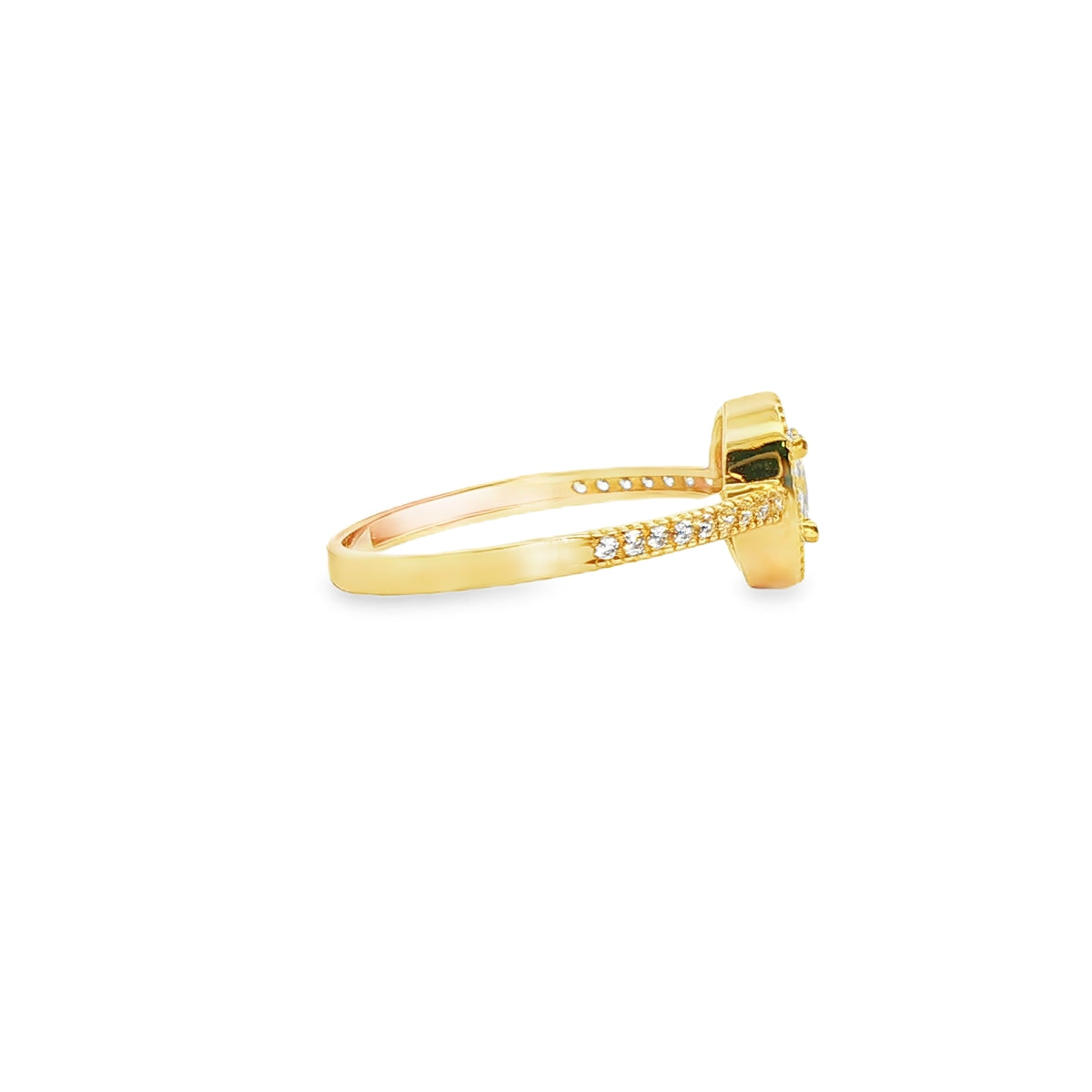 ANILLO DE ORO AMARILLO 14K CON ZIRCONIA