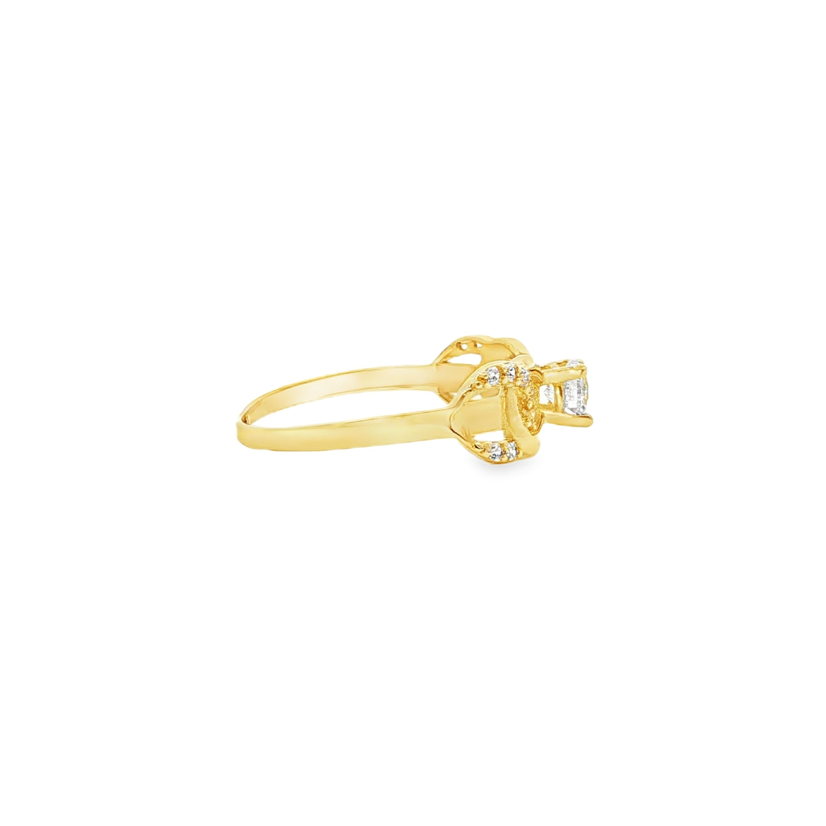 ANILLO SOLITARIO EN ORO AMARILLO 14K CON ZIRCONIA