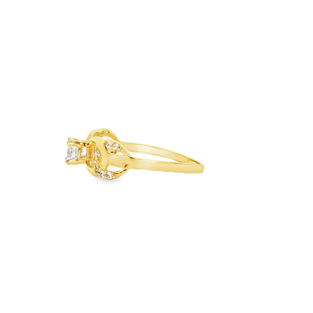 ANILLO SOLITARIO EN ORO AMARILLO 14K CON ZIRCONIA