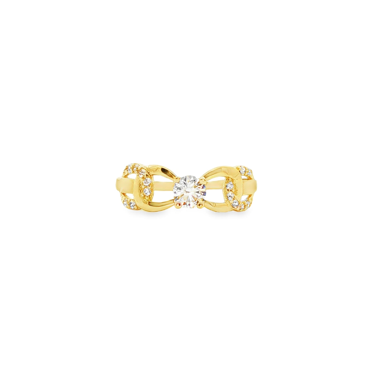 ANILLO SOLITARIO EN ORO AMARILLO 14K CON ZIRCONIA