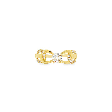 ANILLO SOLITARIO EN ORO AMARILLO 14K CON ZIRCONIA