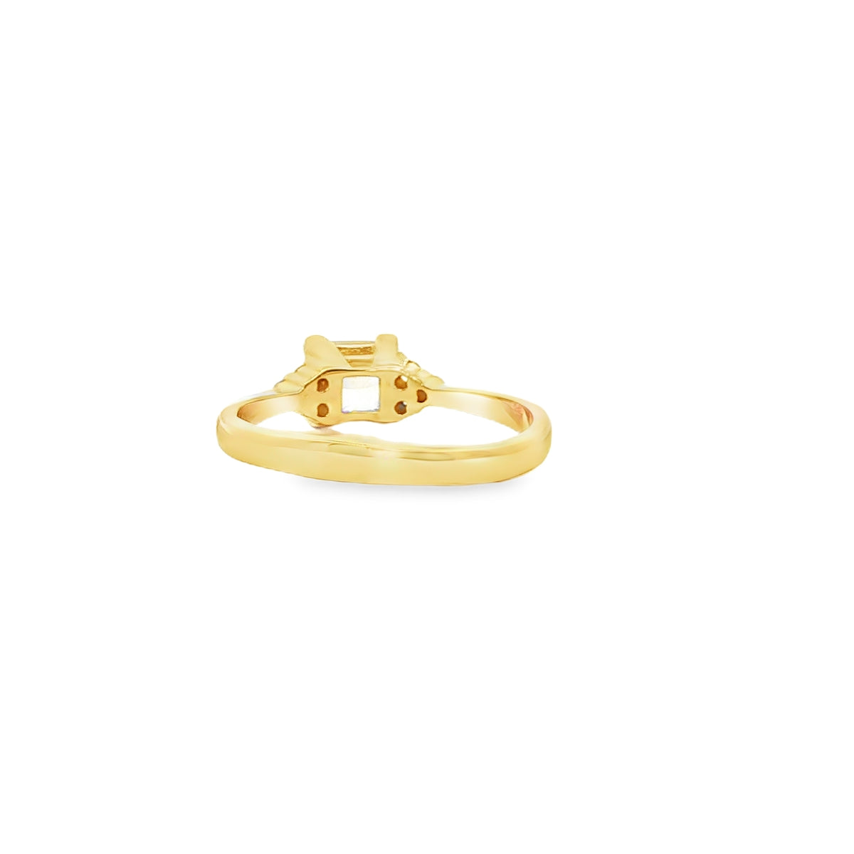 ANILLO SOLITARIO DE ORO AMARILLO 14K CON ZIRCONIA