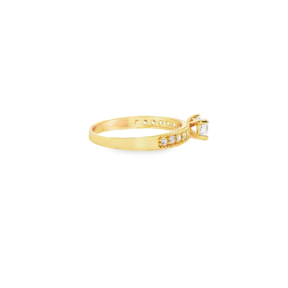 ANILLO EN ORO AMARILLO 14K CON ZIRCONIA DE CRISTAL