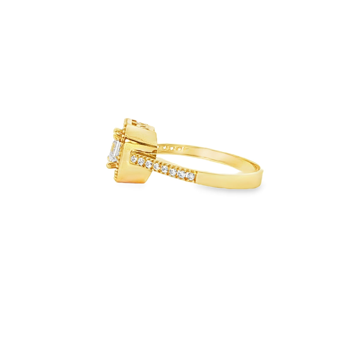 ANILLO SOLITARIO EN ORO AMARILLO 14K CON ZIRCONIA