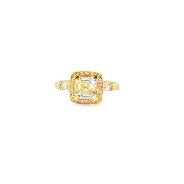 ANILLO SOLITARIO EN ORO AMARILLO 14K CON ZIRCONIA