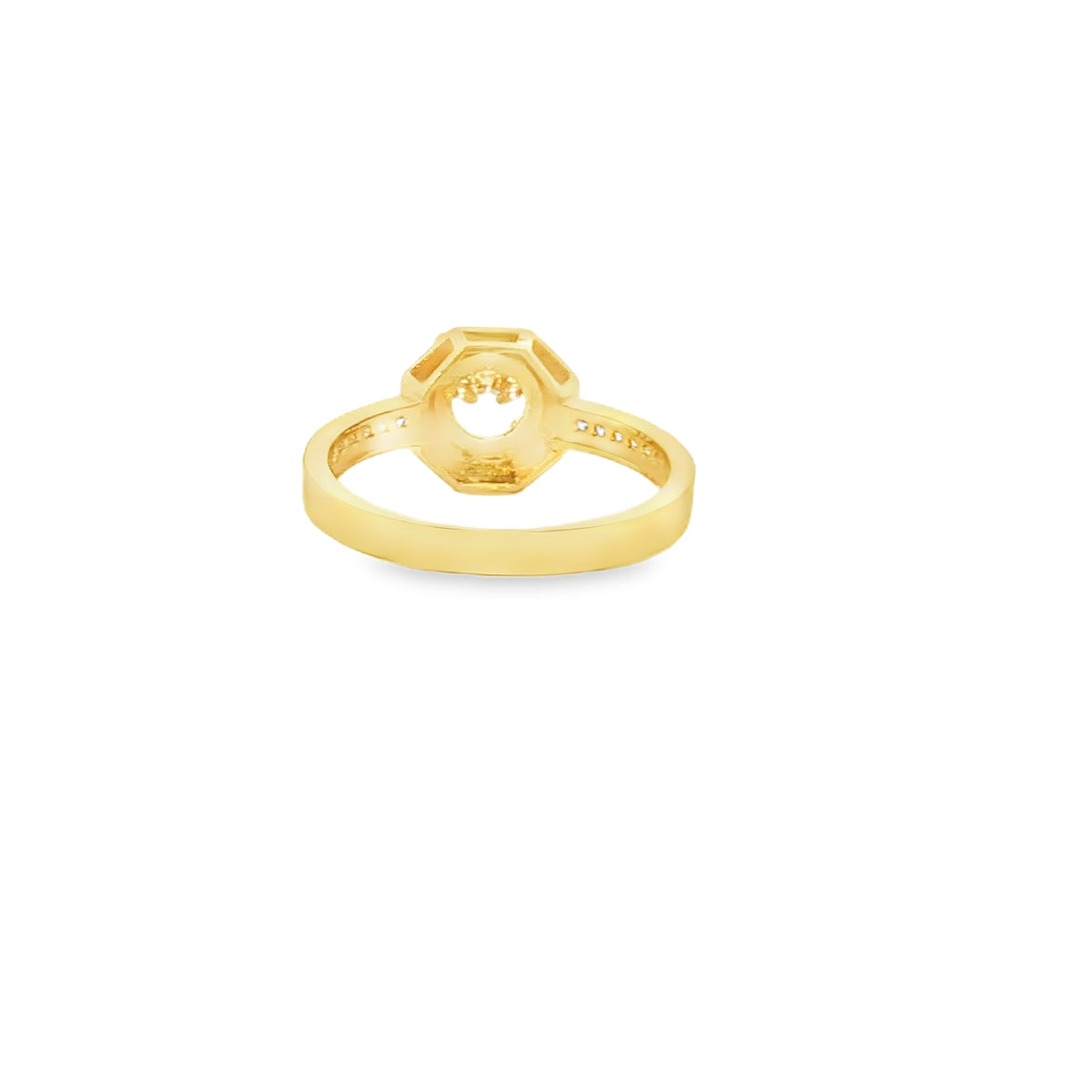 ANILLO SOLITARIO DE ORO AMARILLO 14K CON ZIRCONIA