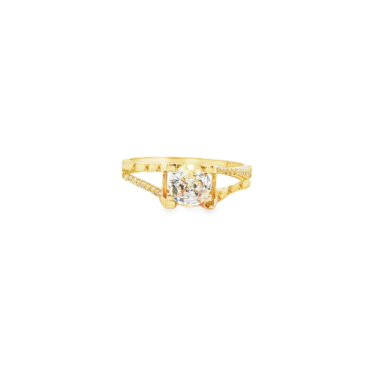 ANILLO EN ORO AMARILLO 14K CON ZIRCONIA